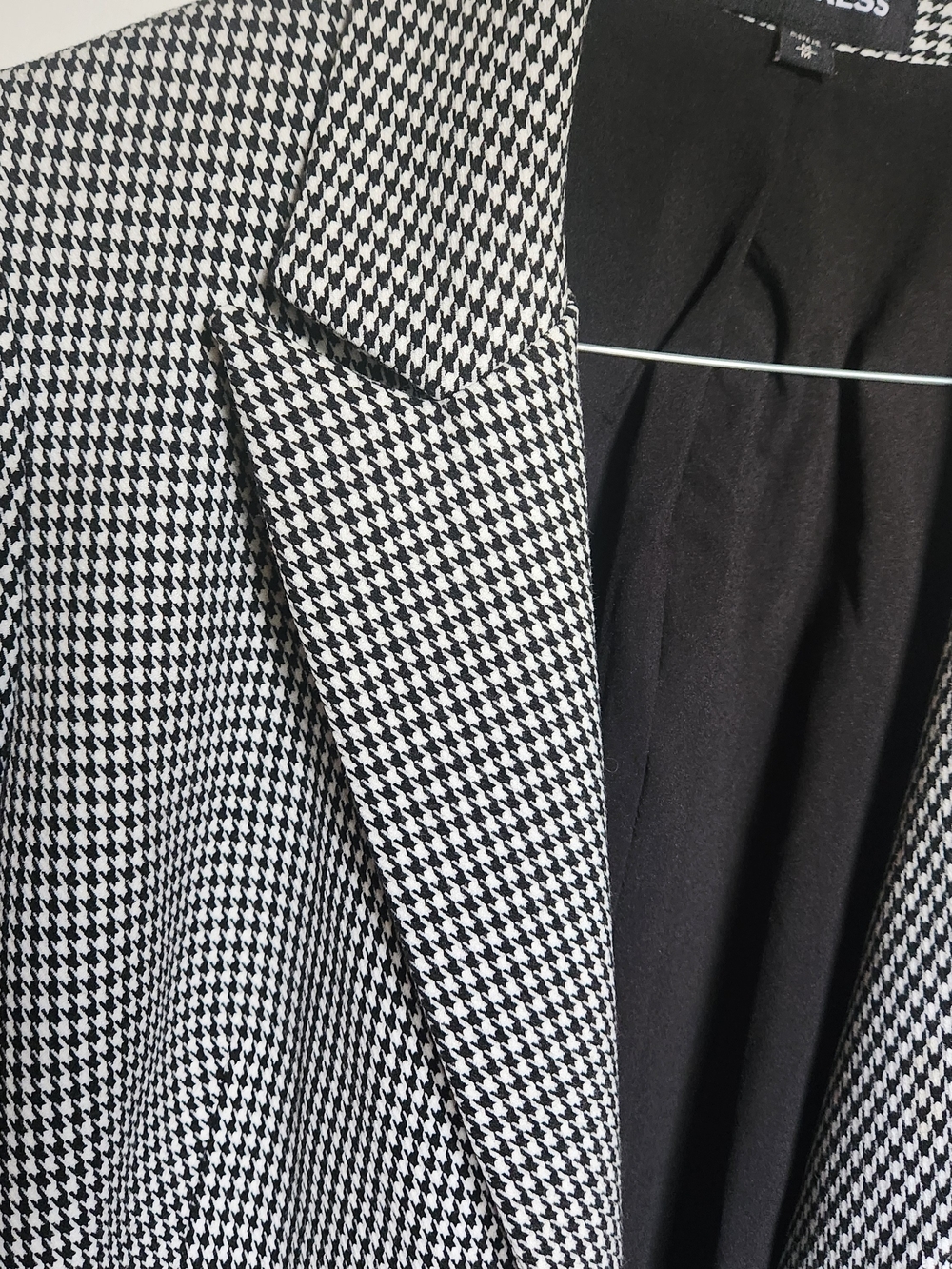 Express Women's Black & White Houndstooth Blazer Jacket Size Small - Picture 9 of 13